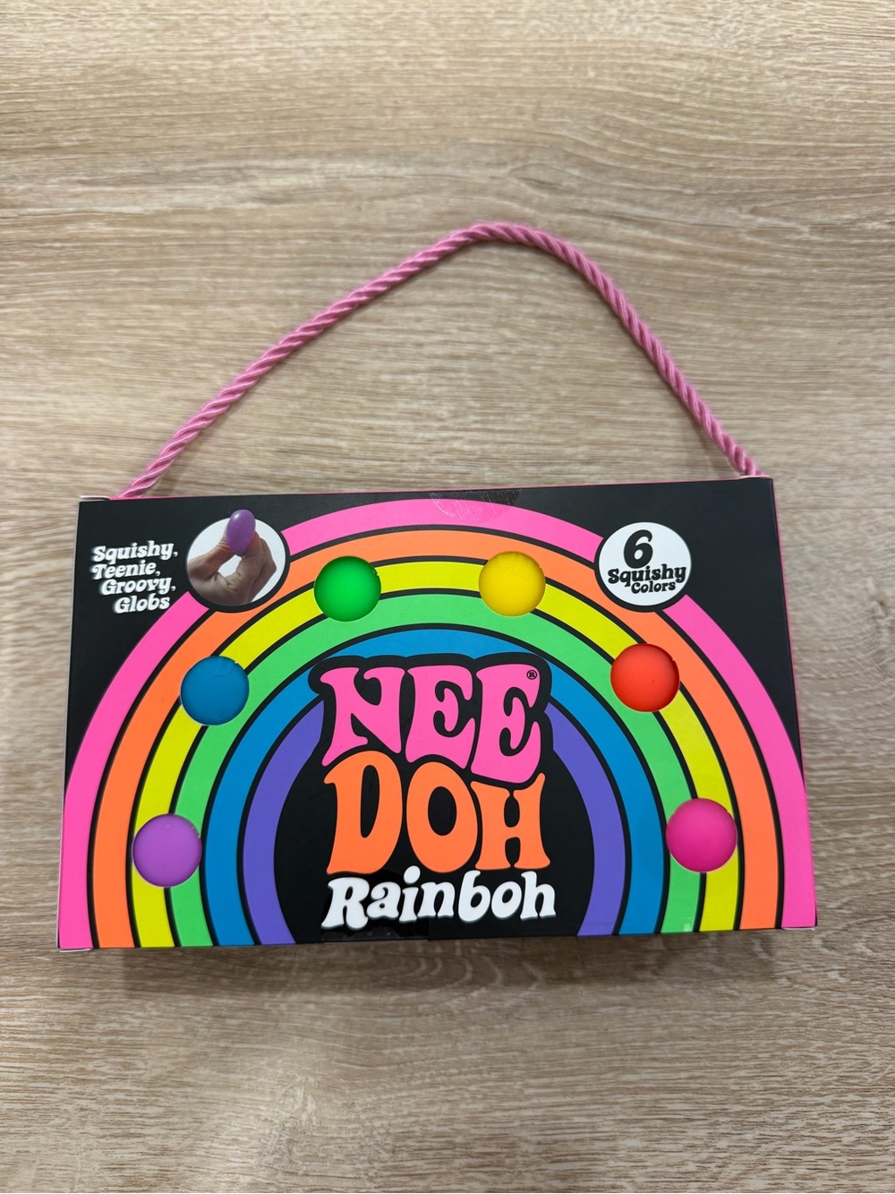 Rainbow Kids Stress Ball Set - Pink Handle